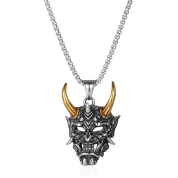 Japoński demon Oni (złotorogi) - naszyjnik na ukiyo-japan.pl